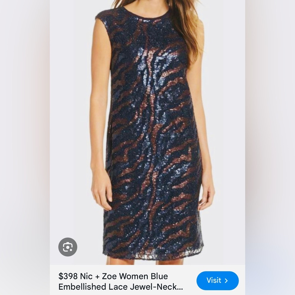 Sequin & lace embellished cocktail dress, size 4, brand new. Nic + Zoe